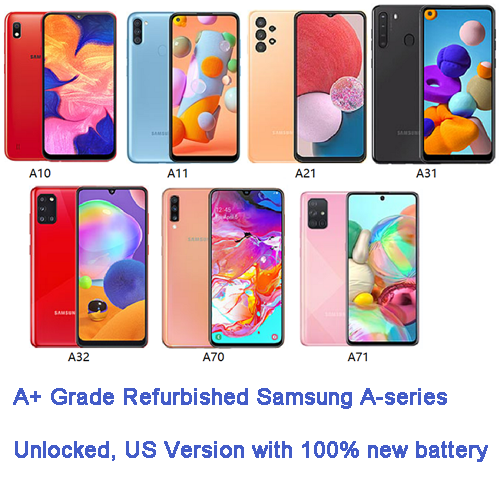 Samsung A10,A11,A12,A21,A31,A32,A70,A71, US Version, Unlocked, Refurbished (A+ Grade) 